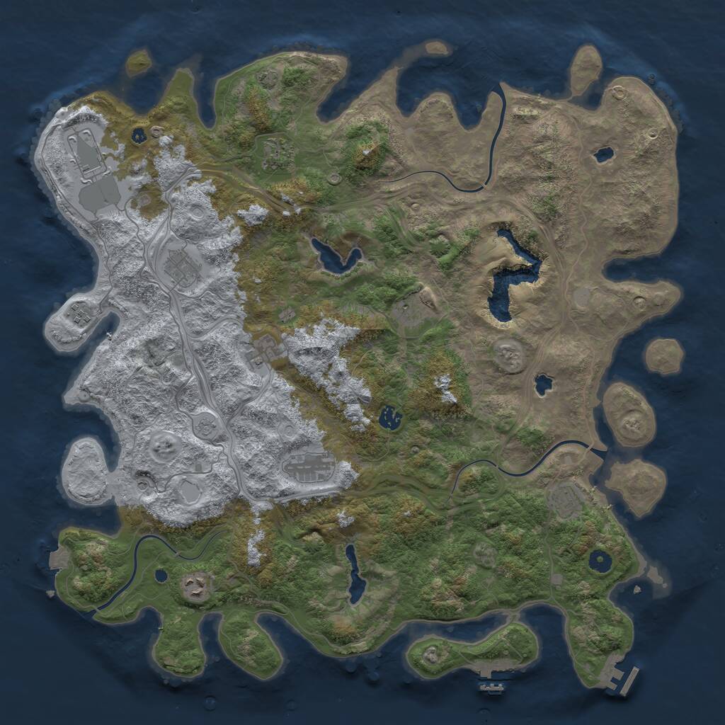 Rust Map: Procedural Map, Size: 4750, Seed: 204, 16 Monuments