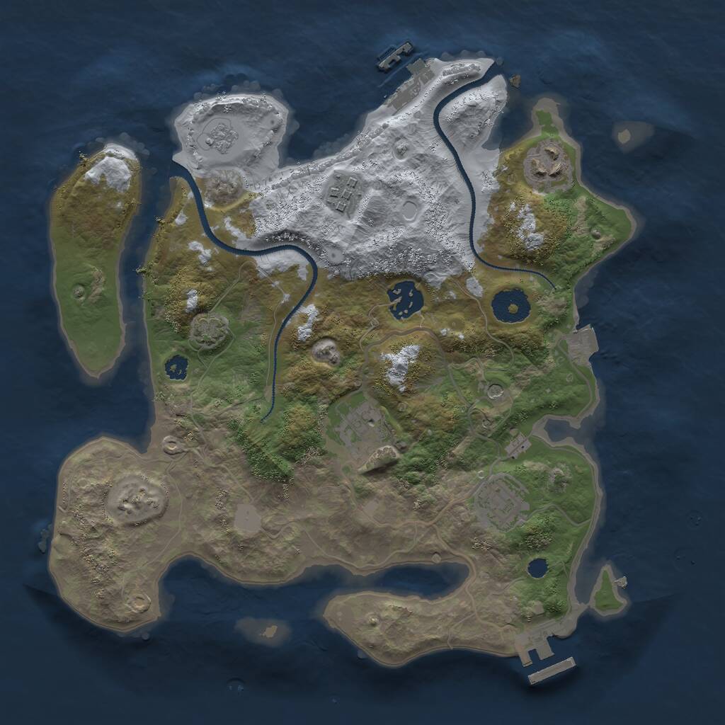 Rust Map: Procedural Map, Size: 3000, Seed: 17919992, 11 Monuments