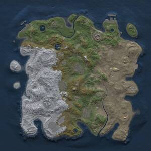 Thumbnail Rust Map: Procedural Map, Size: 3700, Seed: 1198440664, 16 Monuments