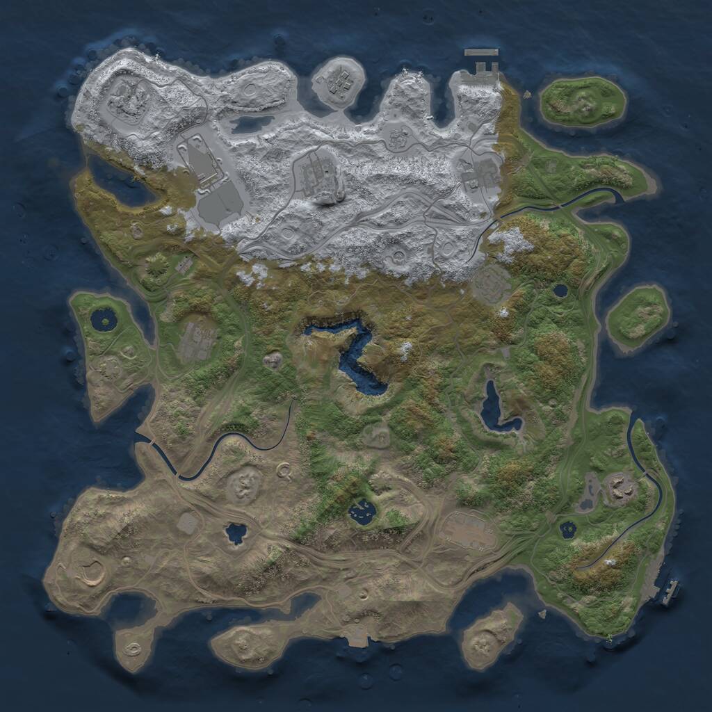 Rust Map: Procedural Map, Size: 4250, Seed: 286672, 17 Monuments