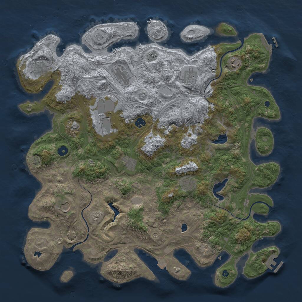 Rust Map: Procedural Map, Size: 4500, Seed: 1519861265, 17 Monuments