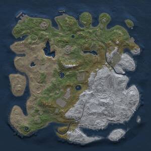 Thumbnail Rust Map: Procedural Map, Size: 4000, Seed: 254452193, 13 Monuments