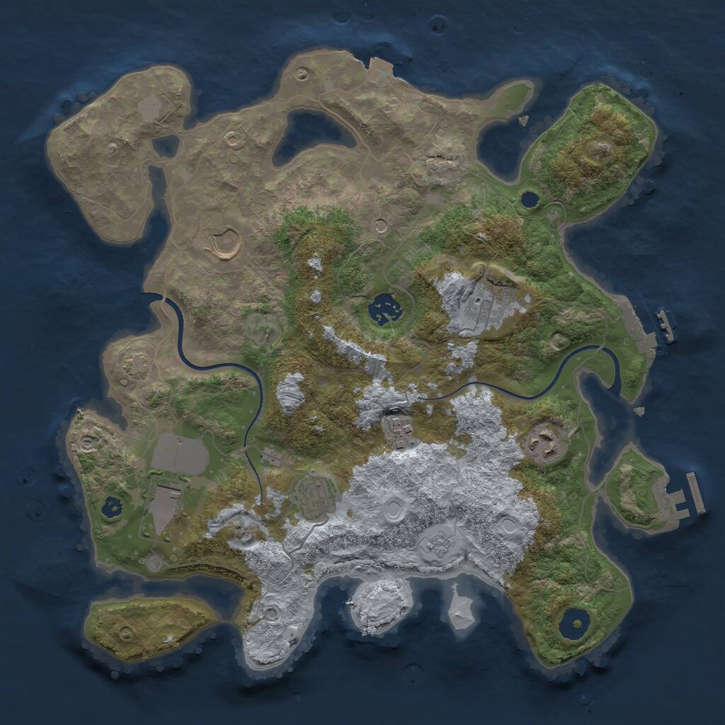 Rust Map: Procedural Map, Size: 3500, Seed: 404606413, 13 Monuments