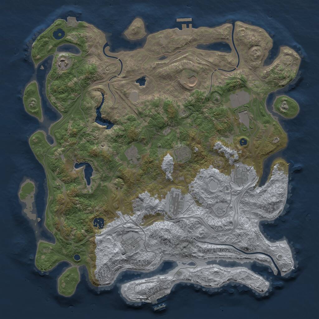 Rust Map: Procedural Map, Size: 4250, Seed: 1779953090, 16 Monuments