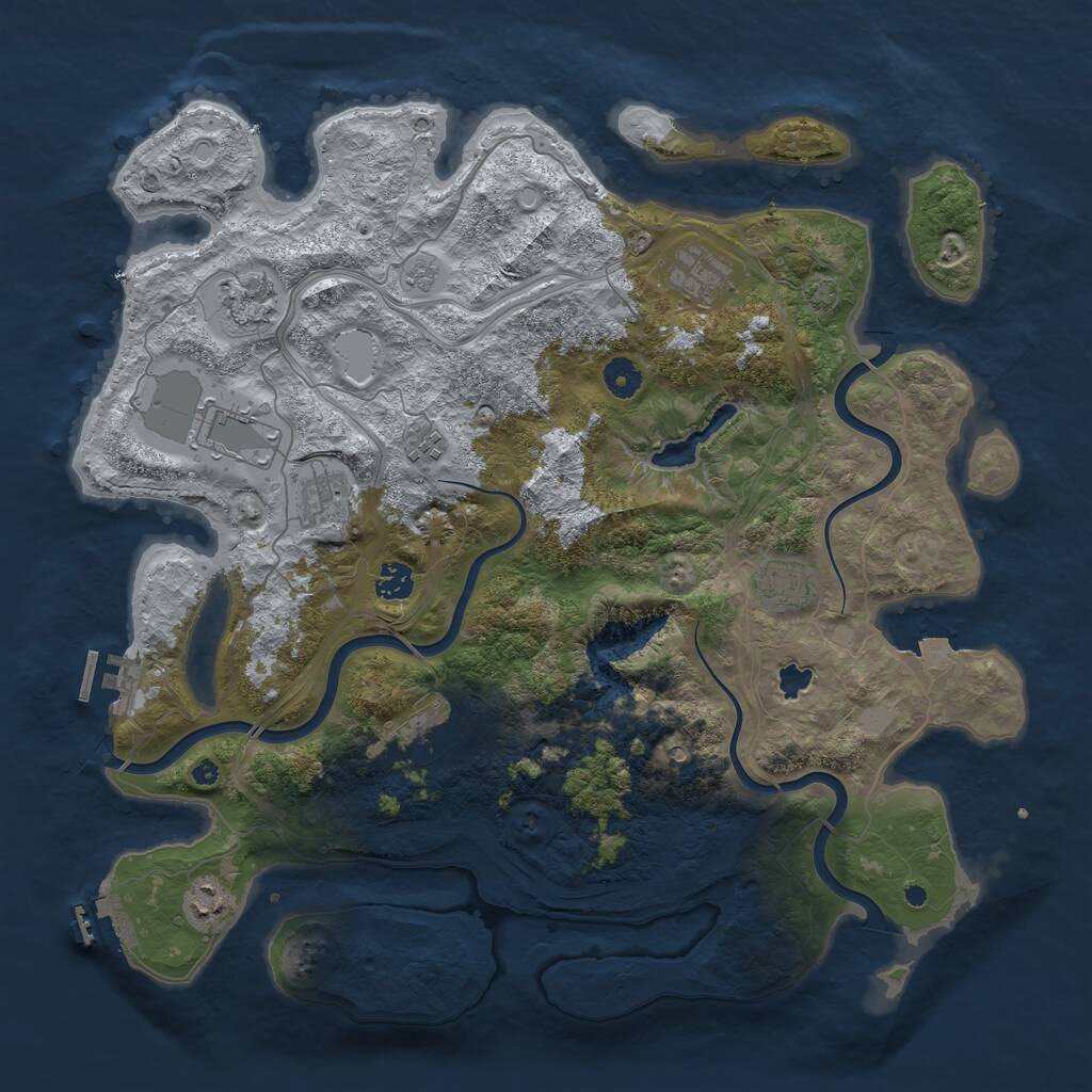 Rust Map: Procedural Map, Size: 4250, Seed: 8091171, 15 Monuments