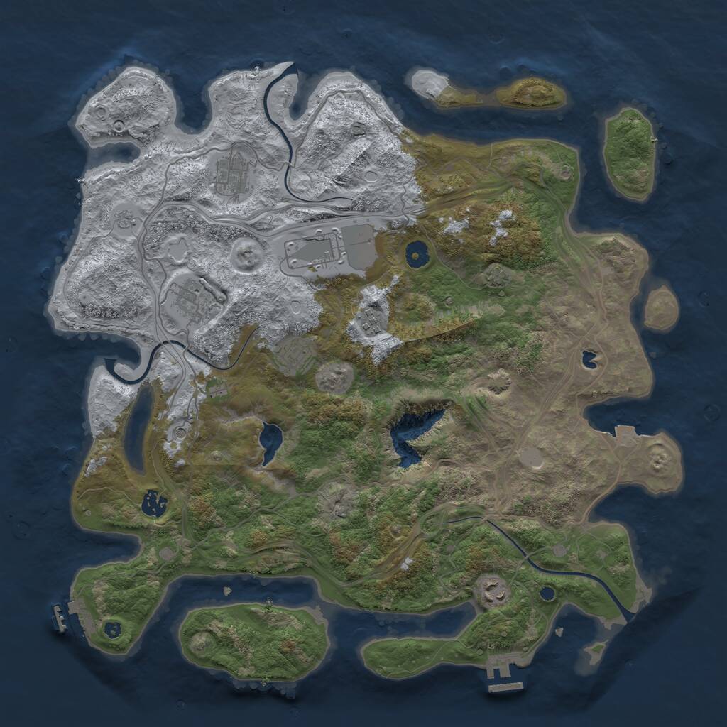 Rust Map: Procedural Map, Size: 4250, Seed: 8091171, 13 Monuments