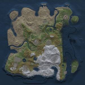 Thumbnail Rust Map: Procedural Map, Size: 3500, Seed: 637776539, 15 Monuments