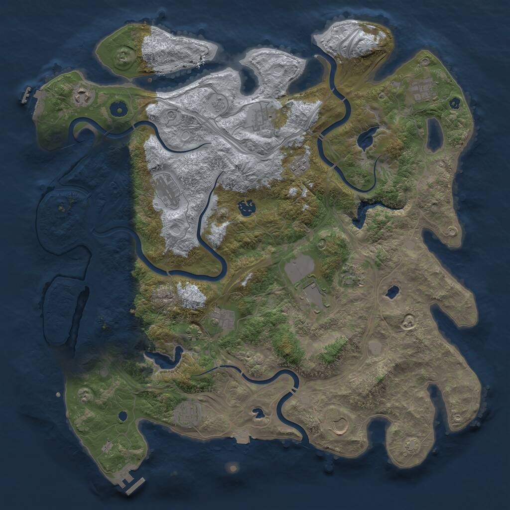 Rust Map: Procedural Map, Size: 4500, Seed: 786456336, 17 Monuments