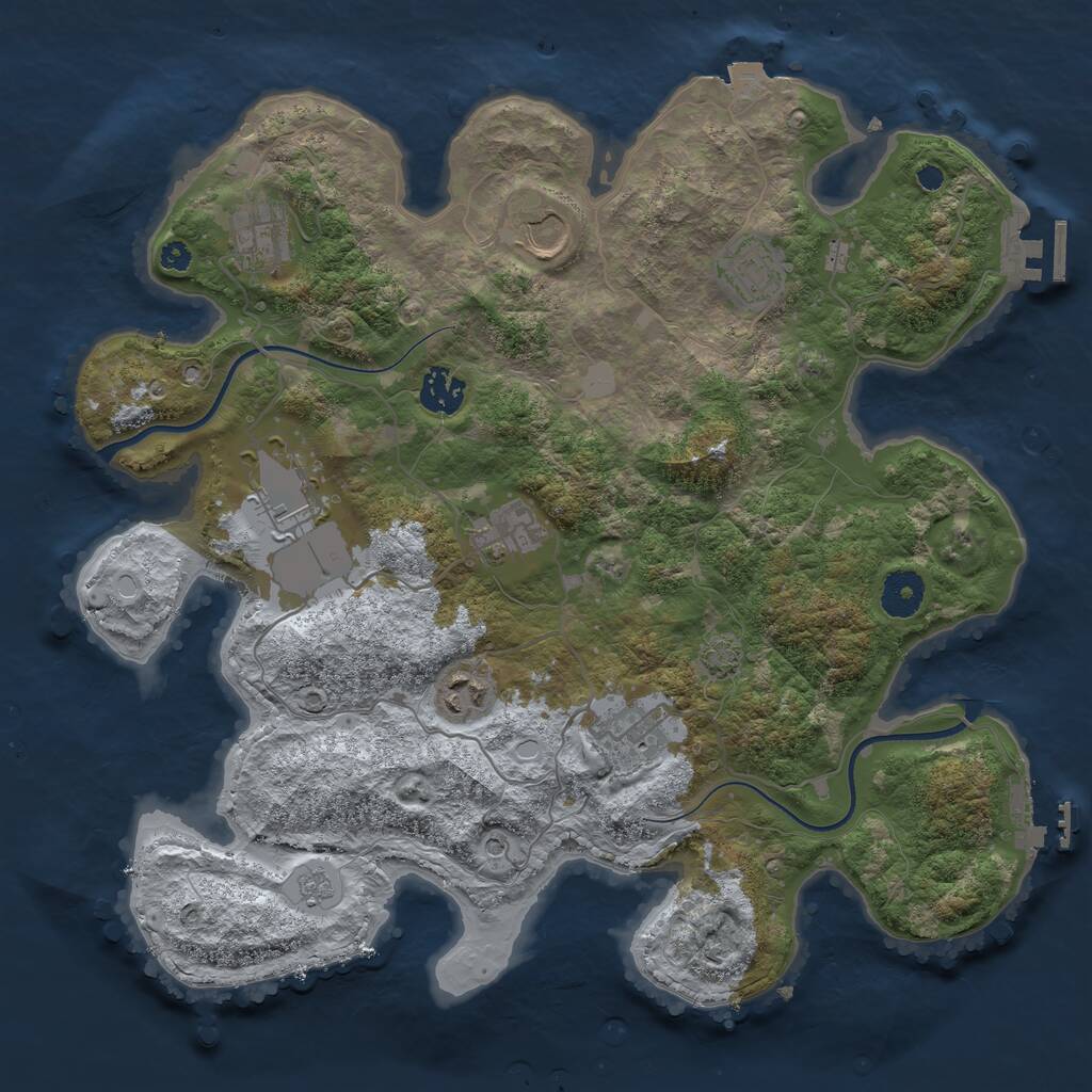 Rust Map: Procedural Map, Size: 3600, Seed: 990314, 14 Monuments