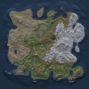 Thumbnail Rust Map: Procedural Map, Size: 3500, Seed: 662065995, 13 Monuments