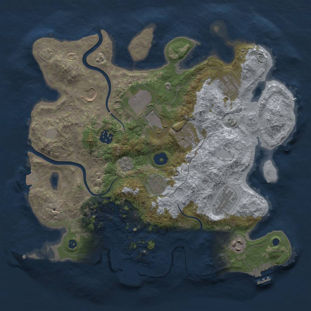 Rust Map: Procedural Map, Size: 3500, Seed: 662065995, 15 Monuments
