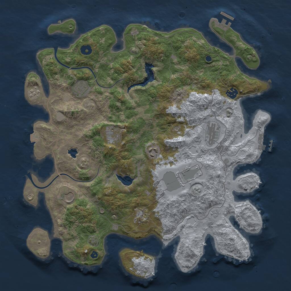 Rust Map: Procedural Map, Size: 4000, Seed: 812359416, 15 Monuments