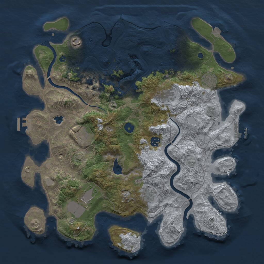Rust Map: Procedural Map, Size: 4000, Seed: 812359416, 14 Monuments