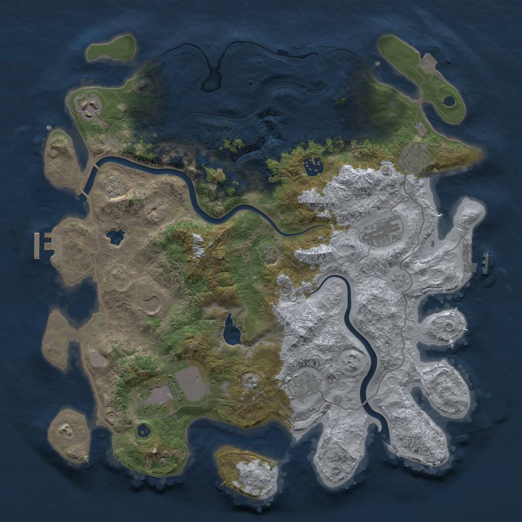 Rust Map: Procedural Map, Size: 4000, Seed: 812359416, 14 Monuments