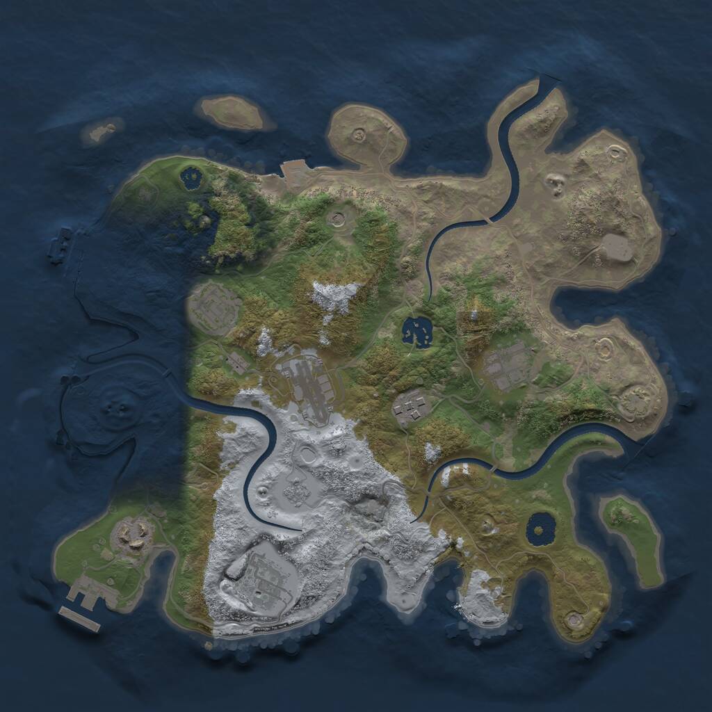 Rust Map: Procedural Map, Size: 3300, Seed: 123290155, 13 Monuments