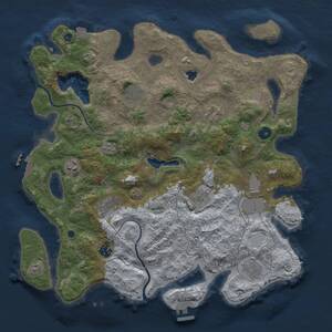 Thumbnail Rust Map: Procedural Map, Size: 4000, Seed: 54428972, 15 Monuments