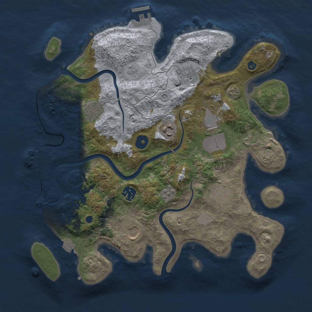 Rust Map: Procedural Map, Size: 3500, Seed: 282025994, 14 Monuments