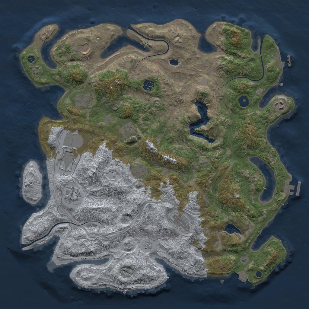 Rust Map: Procedural Map, Size: 4250, Seed: 603297, 16 Monuments