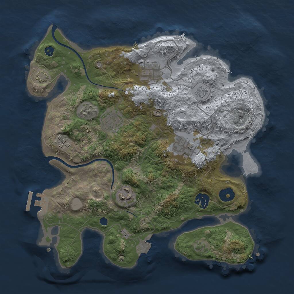 Rust Map: Procedural Map, Size: 3000, Seed: 1551177802, 10 Monuments