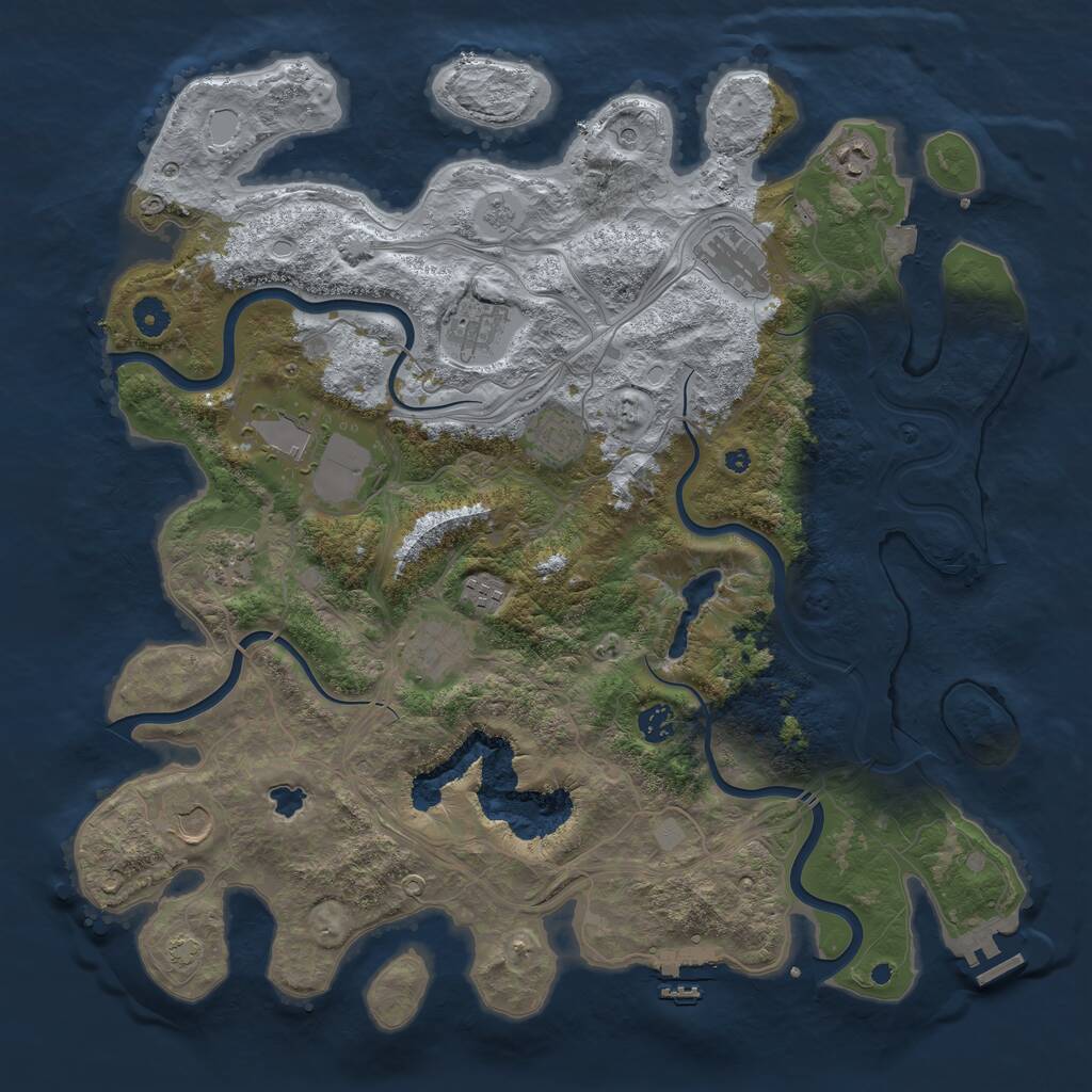 Rust Map: Procedural Map, Size: 4350, Seed: 756428642, 16 Monuments