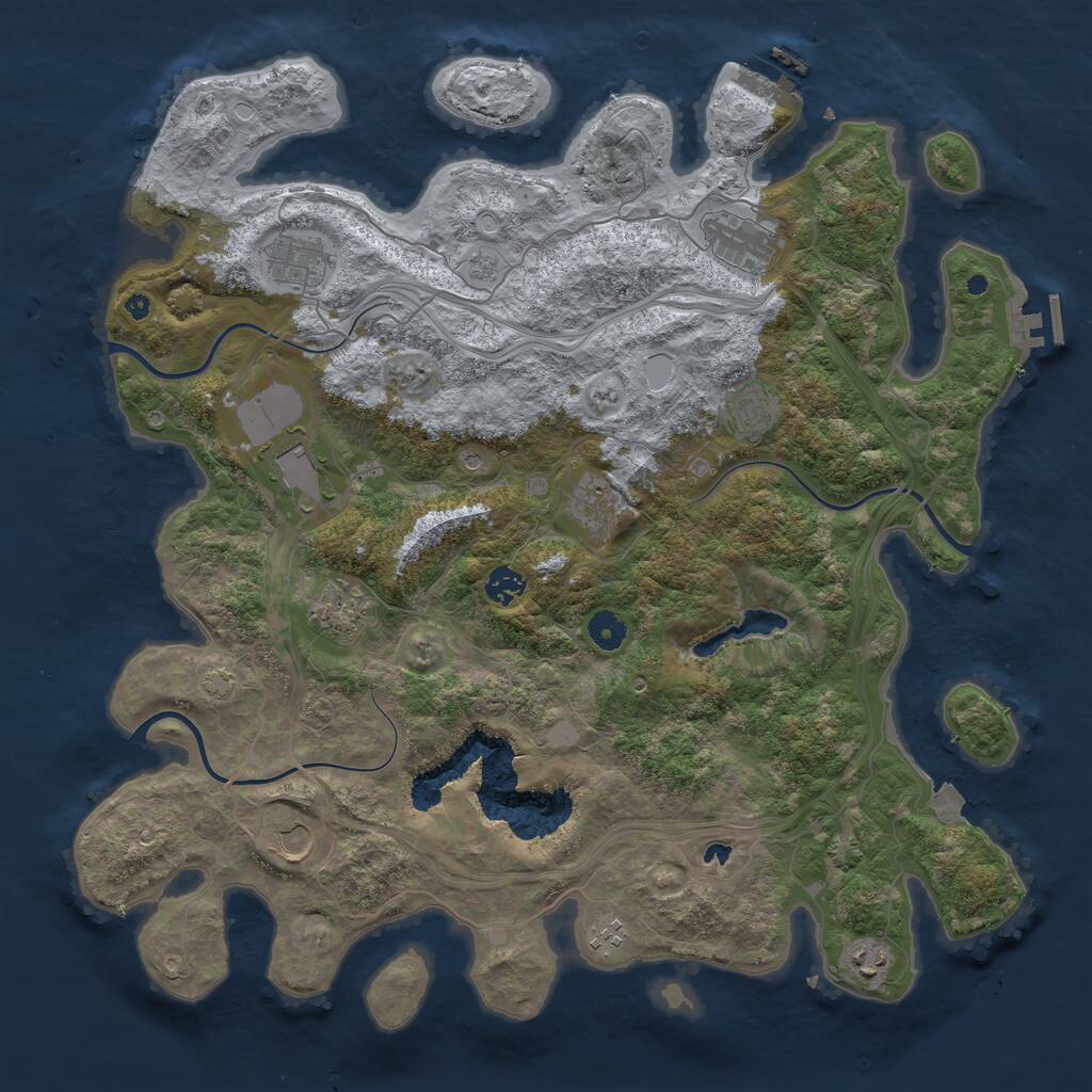 Rust Map: Procedural Map, Size: 4350, Seed: 756428642, 16 Monuments