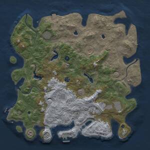 Thumbnail Rust Map: Procedural Map, Size: 4500, Seed: 53246, 14 Monuments