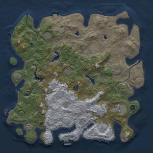 Thumbnail Rust Map: Procedural Map, Size: 4500, Seed: 53246, 16 Monuments