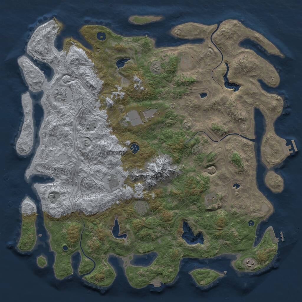 Rust Map: Procedural Map, Size: 5000, Seed: 48000, 15 Monuments