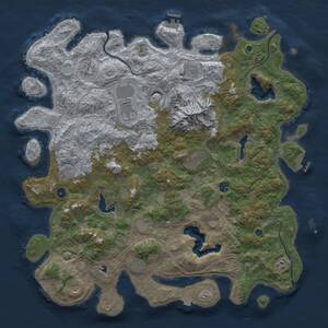 Thumbnail Rust Map: Procedural Map, Size: 5000, Seed: 128709894, 17 Monuments