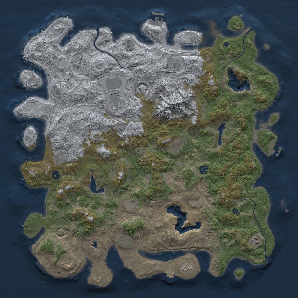 Rust Map: Procedural Map, Size: 5000, Seed: 128709894, 17 Monuments