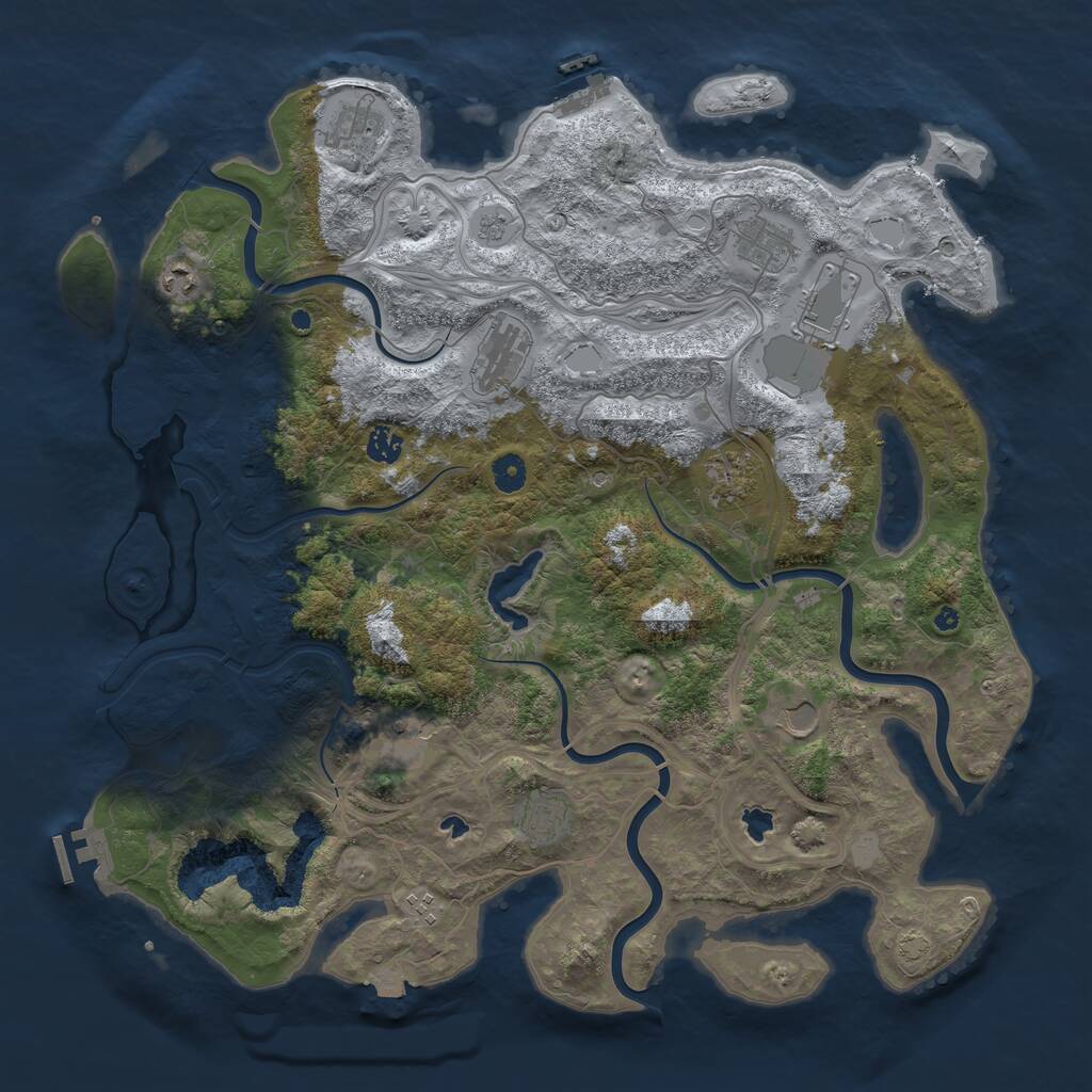 Rust Map: Procedural Map, Size: 4500, Seed: 667864415, 17 Monuments