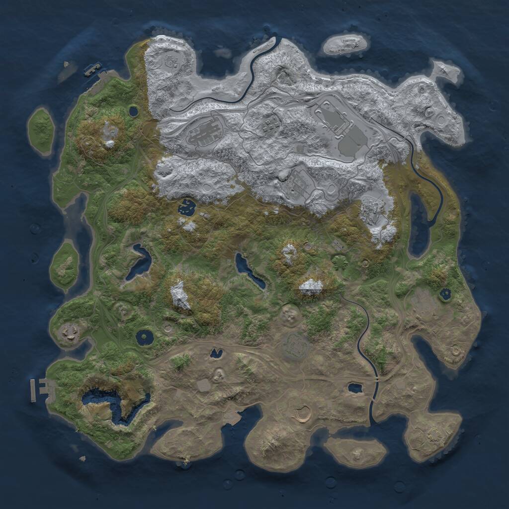 Rust Map: Procedural Map, Size: 4500, Seed: 667864415, 16 Monuments