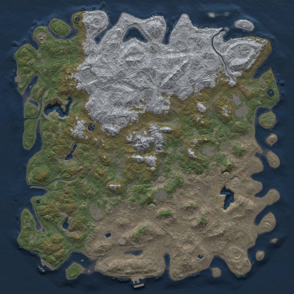 Rust Map: Procedural Map, Size: 6000, Seed: 2580, 17 Monuments