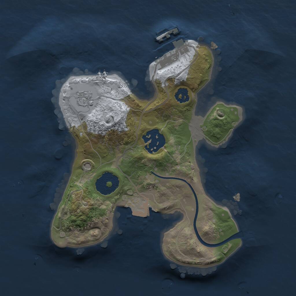 Rust Map: Procedural Map, Size: 2000, Seed: 101230260, 4 Monuments