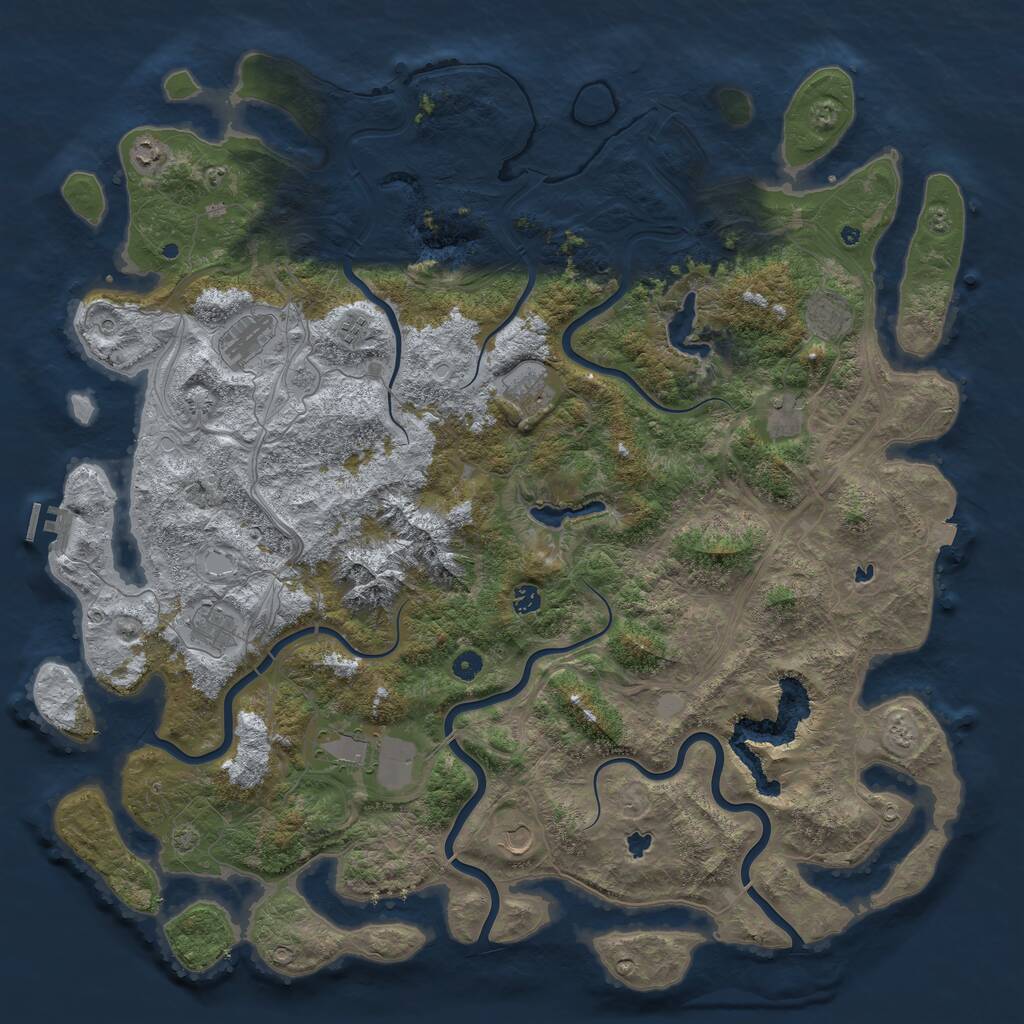 Rust Map: Procedural Map, Size: 5300, Seed: 1234567, 15 Monuments