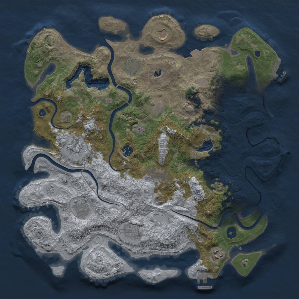 Rust Map: Procedural Map, Size: 4100, Seed: 1873140602, 16 Monuments