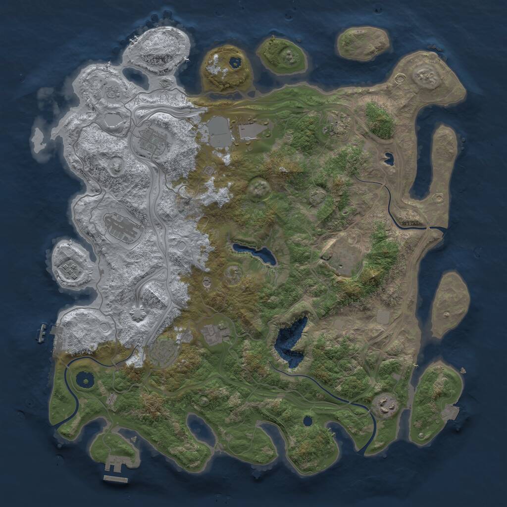 Rust Map: Procedural Map, Size: 4250, Seed: 420966712, 15 Monuments