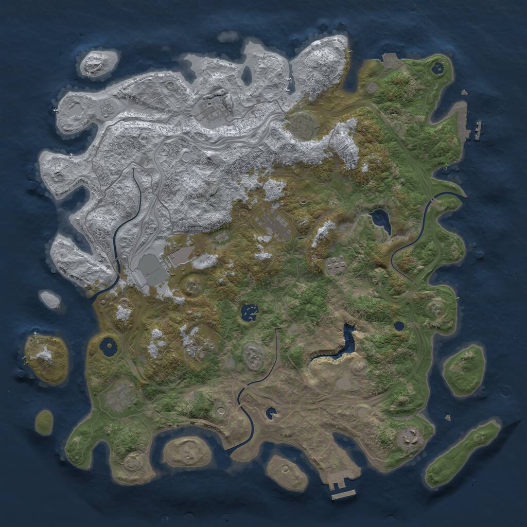 Rust Map: Procedural Map, Size: 4400, Seed: 882421688, 15 Monuments