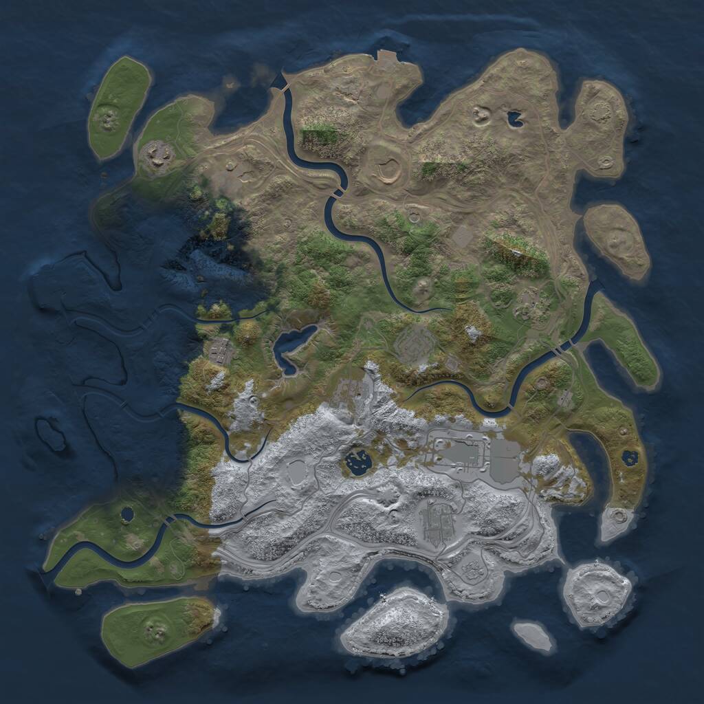 Rust Map: Procedural Map, Size: 4250, Seed: 989666383, 15 Monuments