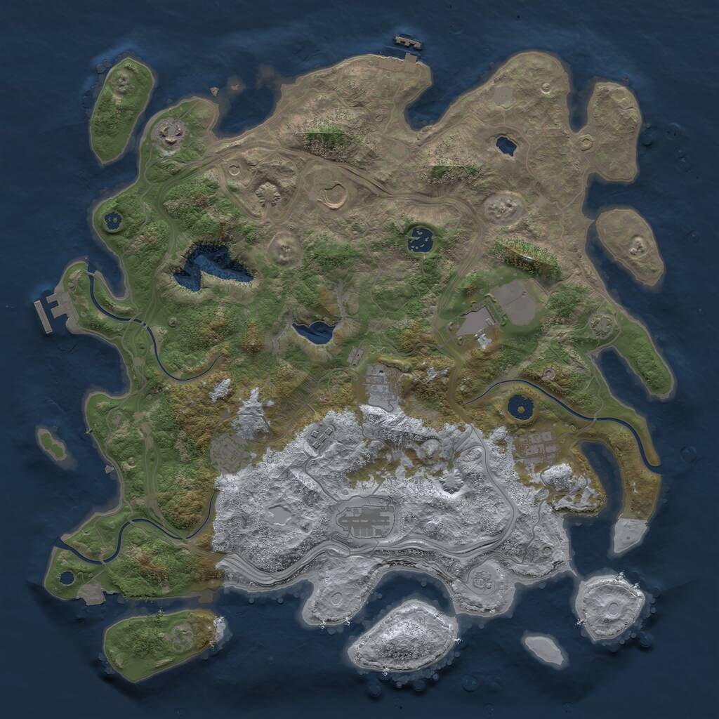 Rust Map: Procedural Map, Size: 4250, Seed: 989666383, 15 Monuments