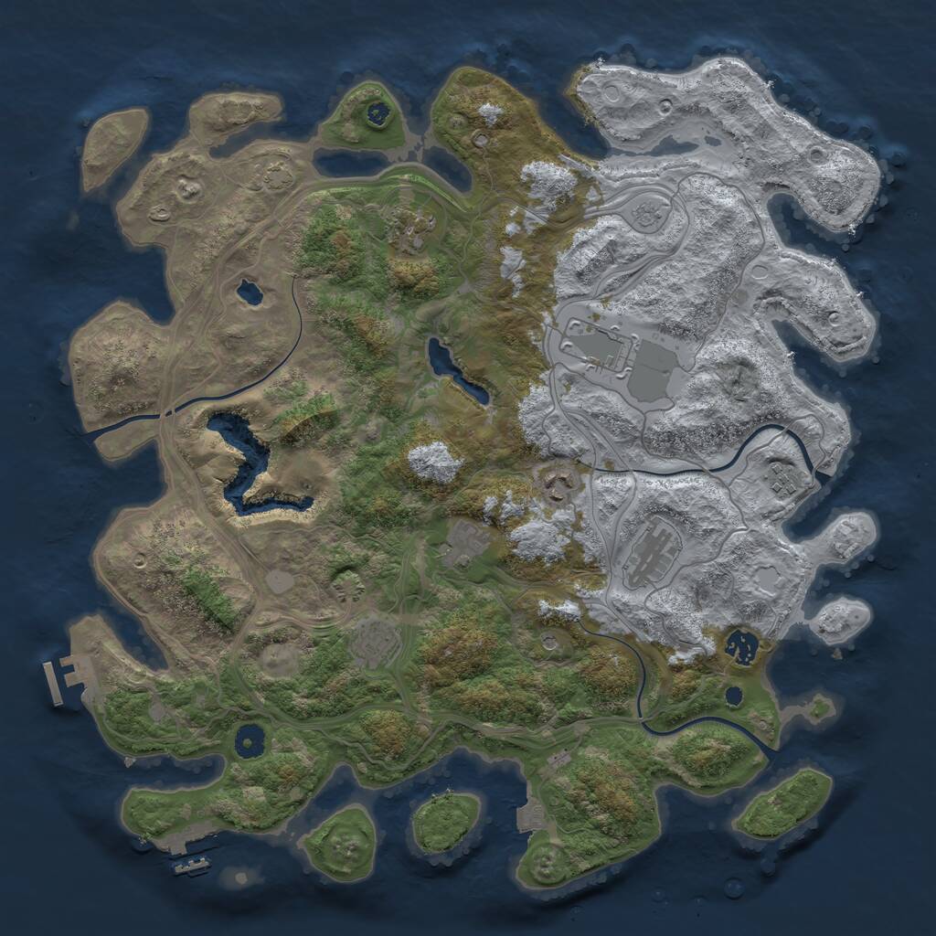 Rust Map: Procedural Map, Size: 4250, Seed: 793567037, 14 Monuments