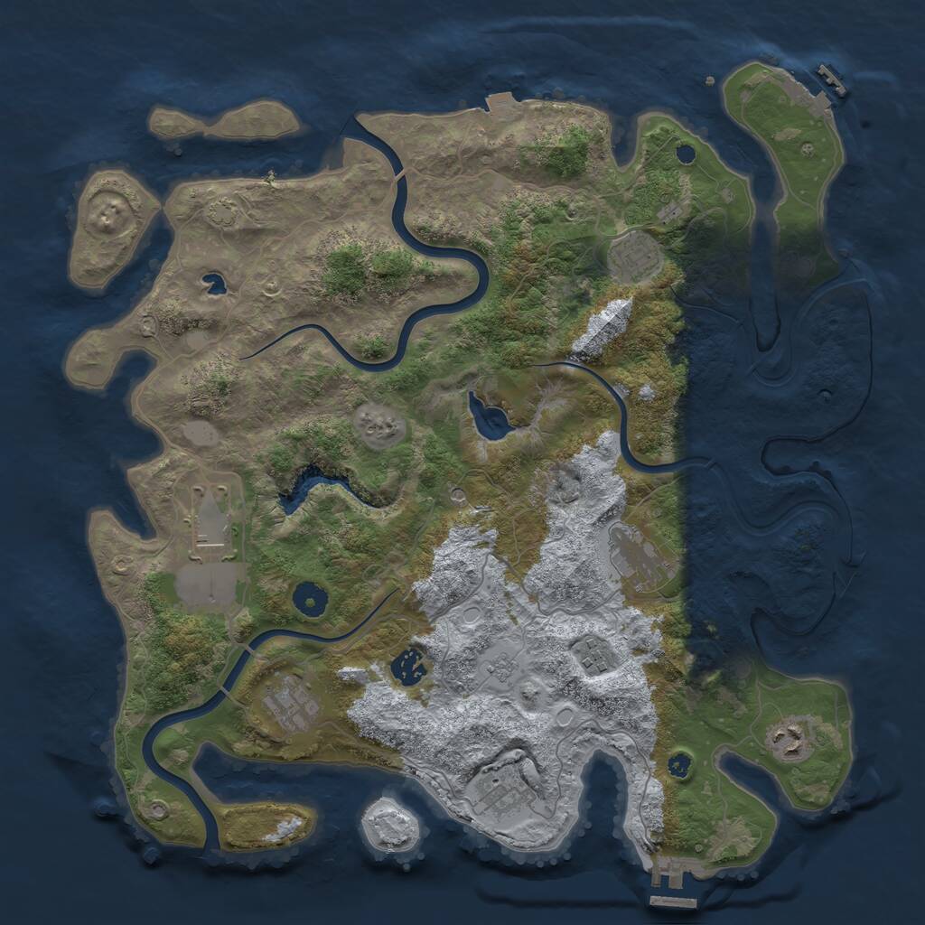 Rust Map: Procedural Map, Size: 4000, Seed: 2435, 14 Monuments