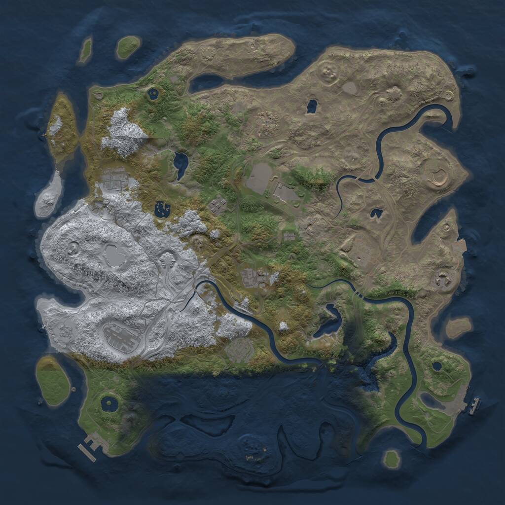 Rust Map: Procedural Map, Size: 4500, Seed: 832, 17 Monuments
