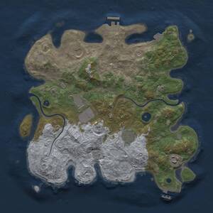 Thumbnail Rust Map: Procedural Map, Size: 3500, Seed: 117268112, 11 Monuments