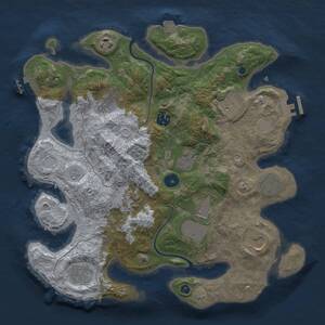 Thumbnail Rust Map: Procedural Map, Size: 3500, Seed: 642998765, 17 Monuments