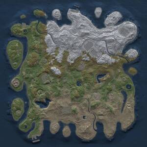 Thumbnail Rust Map: Procedural Map, Size: 4250, Seed: 361277554, 15 Monuments