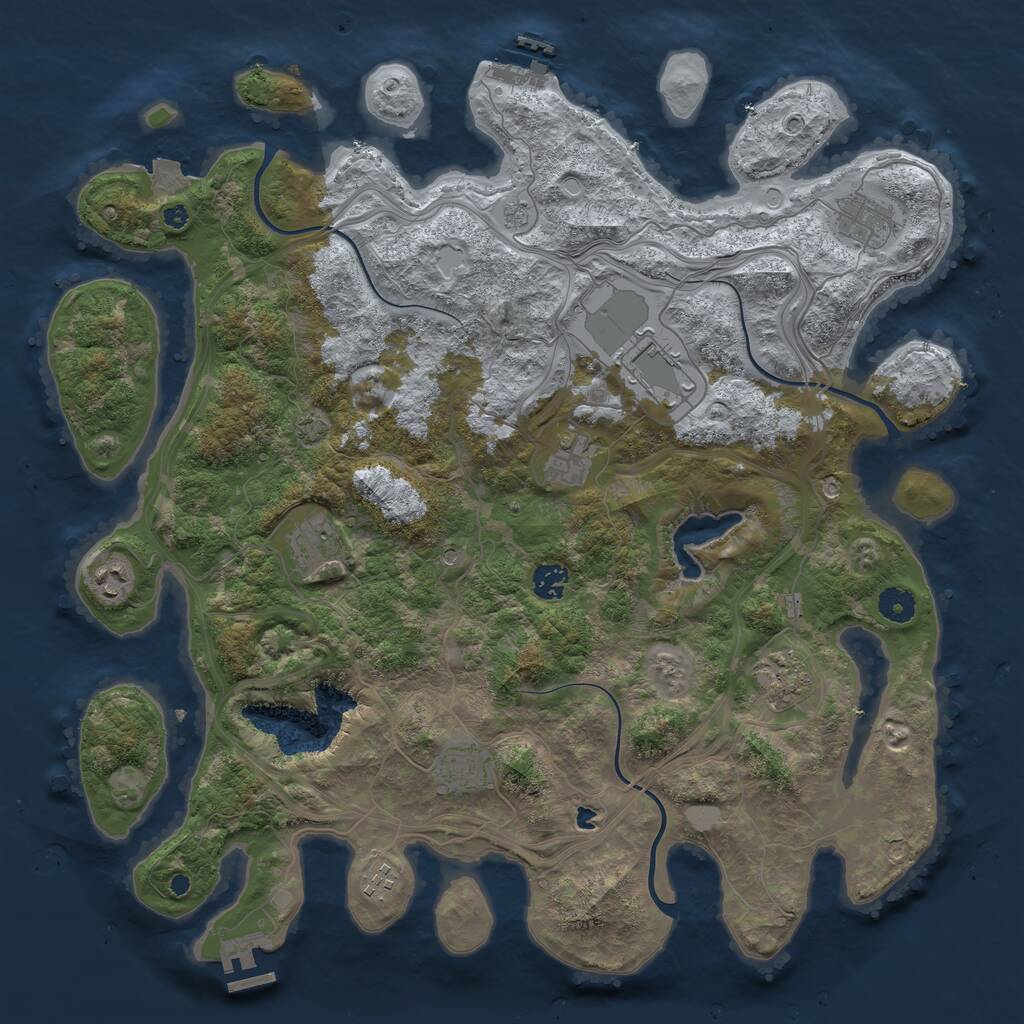 Rust Map: Procedural Map, Size: 4250, Seed: 361277554, 15 Monuments