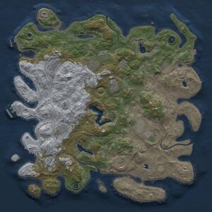 Thumbnail Rust Map: Procedural Map, Size: 4500, Seed: 888184778, 16 Monuments