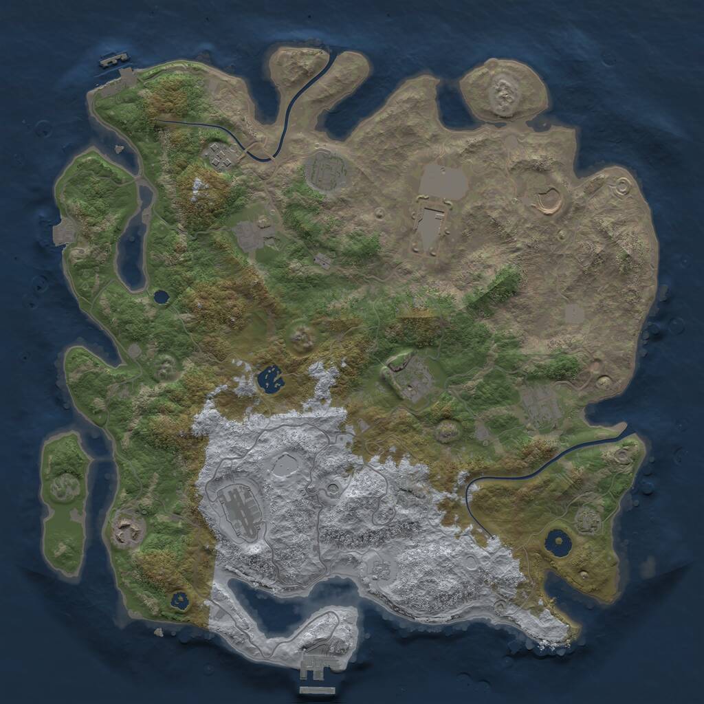 Rust Map: Procedural Map, Size: 3999, Seed: 4206913, 16 Monuments