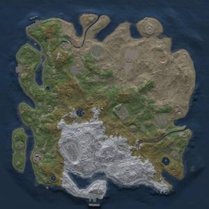 Thumbnail Rust Map: Procedural Map, Size: 3999, Seed: 4206913, 16 Monuments